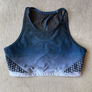 Blue Ombré Wear It To Heart High Neck Sports Bra